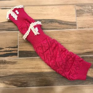 Pink leg warmers